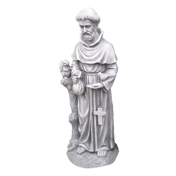 Alpine Corp Alpine Gray Fiberglass 31 in. H St. Francis Statue - QFC102