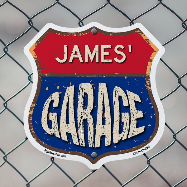 Signmission James's Garage, 12 inch X 12 inch, Plastic Sign, 2PK - SHI-P-2PACK-12-383-JAMES