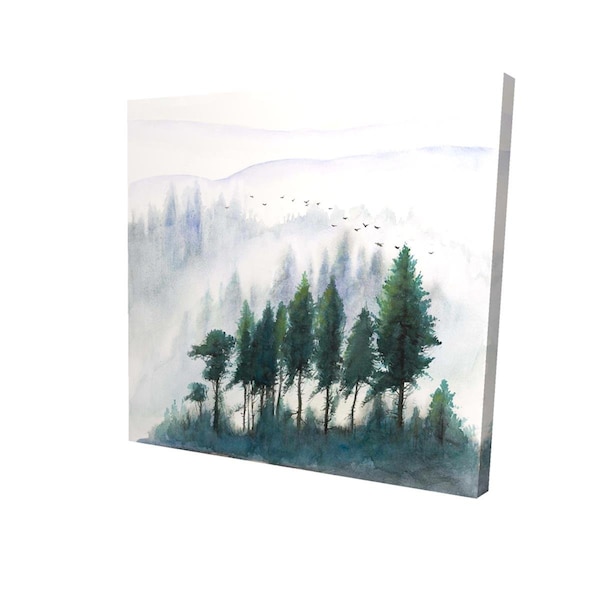 Begin Home Decor 12 x 12 in. Mountains Landscape In Watercolor-Print on Canvas - 2080-1212-LA102