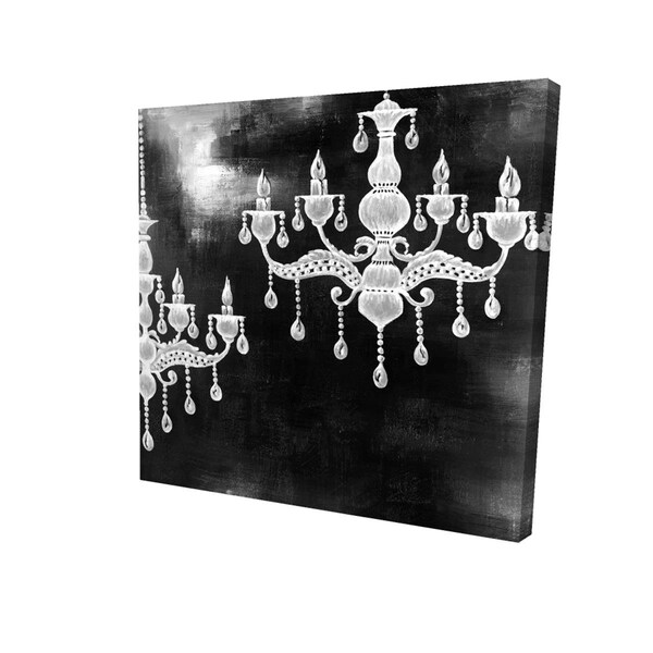 Begin Home Decor 16 x 16 in. White Chandeliers-Print on Canvas - 2080-1616-SL4