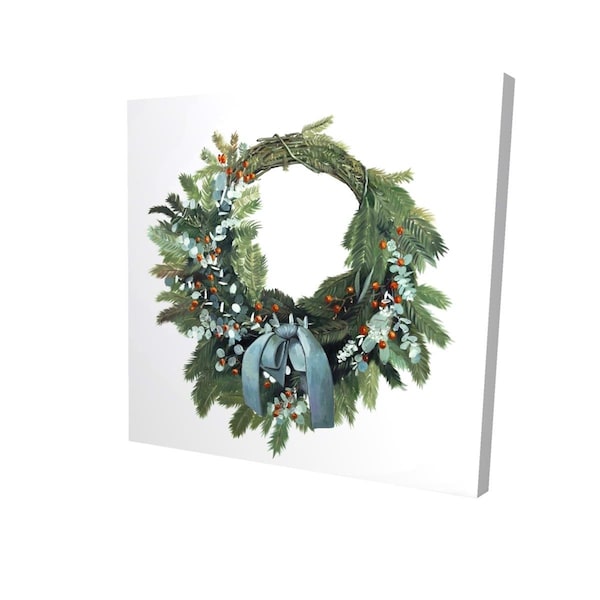 Begin Home Decor 32 x 32 in. Christmas Wreath-Print on Canvas - 2080-3232-HO21