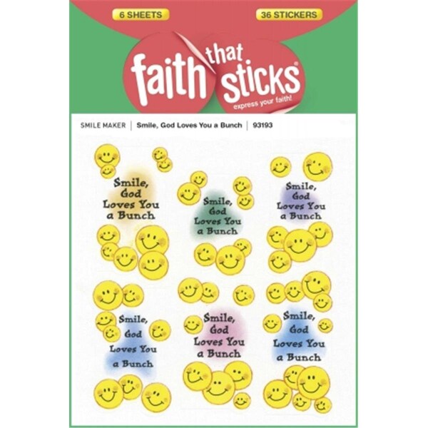 Tyndale House Publishers Sticker - Smile God Loves You A Bunch 6 Sheets - 103852