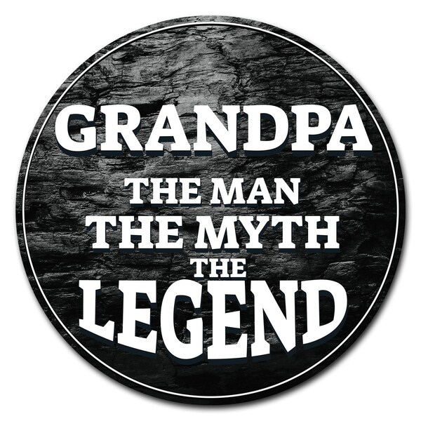 Signmission Grandpa The Legend Circle Corrugated Plastic Sign - C-12-CIR-GRANDPA THE LEGEND