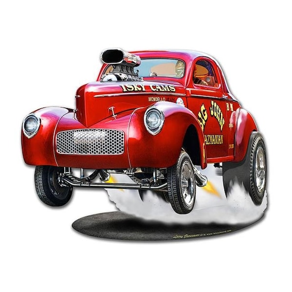 Homepage Larry Grossman 1940 Willys Big John Gasser Plasma Metal Sign - 15 x 12 in. - HO1127816