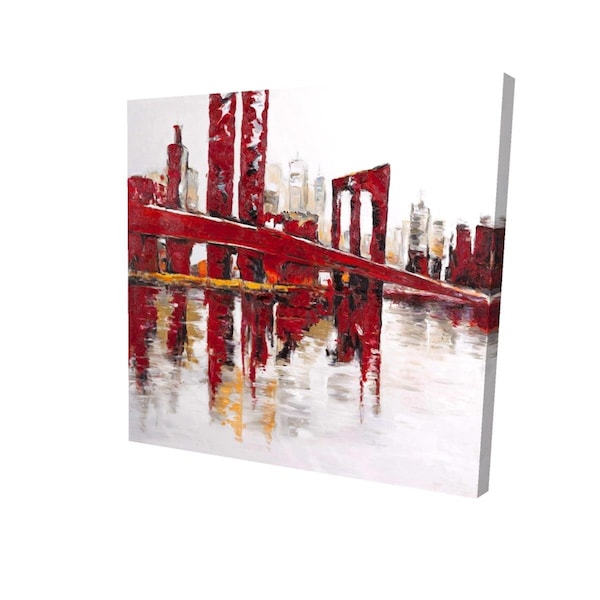Begin Home Decor 32 x 32 in. Abstract & Industrial Red Bridge-Print on Canvas - 2080-3232-CI194