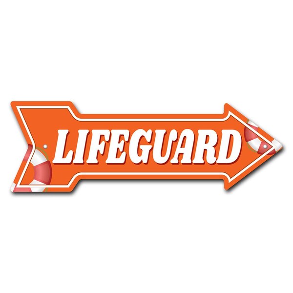 Signmission Lifeguard Arrow Sign Funny Home Decor 18in Wide - P-ARROW-999775