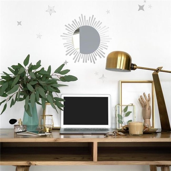 Roommates Roommates RMK3897BX Sunburst Peel & Stick Decals with Circle Mirror; Sun Burst - RMK3897BX