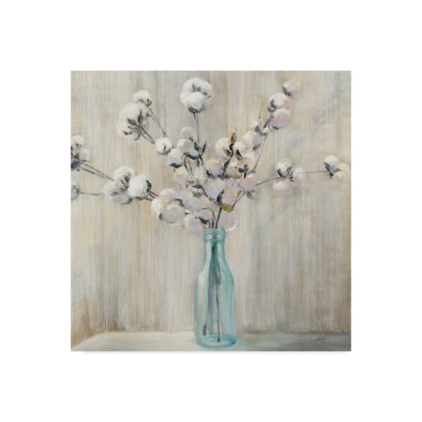 Trademark Fine Art Julia Purinton 'Cotton Bouquet In Bottle' Canvas Art, 14x14 - WAP05459-C1414GG