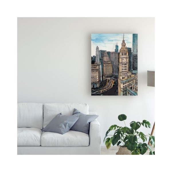 Trademark Fine Art Melissa Wang 'Us Cityscape Chicago' Canvas Art, 14x19 - WAG11162-C1419GG