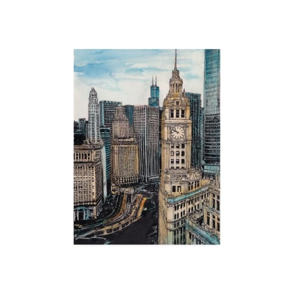 Trademark Fine Art Melissa Wang 'Us Cityscape Chicago' Canvas Art, 14x19 - WAG11162-C1419GG