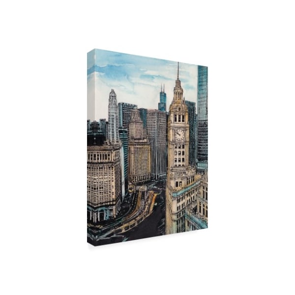 Trademark Fine Art Melissa Wang 'Us Cityscape Chicago' Canvas Art, 14x19 - WAG11162-C1419GG