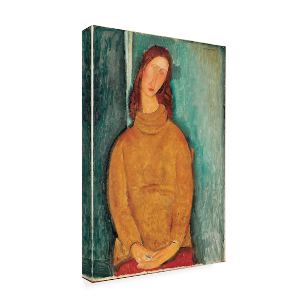 Trademark Fine Art Modigliani 'Portrait of Jeanne Hebuterne' Canvas Art, 16x24 - AA01781-C1624GG