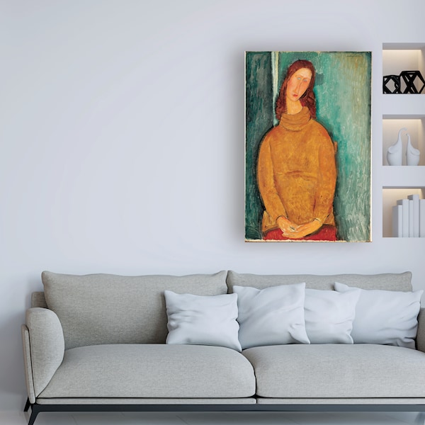 Trademark Fine Art Modigliani 'Portrait of Jeanne Hebuterne' Canvas Art, 16x24 - AA01781-C1624GG