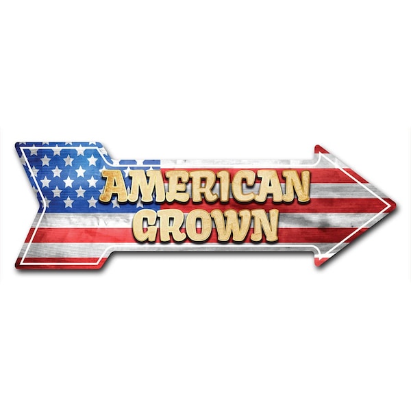 Signmission American Grown Arrow Decal Funny Home Decor 18in Wide - D-A-999982