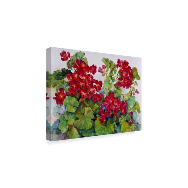 Trademark Fine Art Joanne Porter 'Deep Red Geraniums' Canvas Art, 14x19 - ALI30437-C1419GG