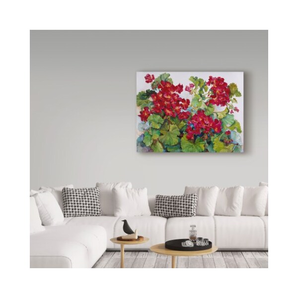 Trademark Fine Art Joanne Porter 'Deep Red Geraniums' Canvas Art, 14x19 - ALI30437-C1419GG