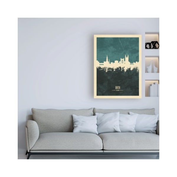 Trademark Fine Art Michael Tompsett 'Bath England Skyline Cityscape Teal' Canvas Art, 24x32 - MT02698-C2432GG