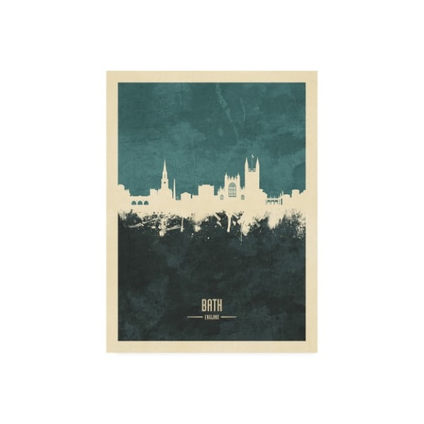 Trademark Fine Art Michael Tompsett 'Bath England Skyline Cityscape Teal' Canvas Art, 24x32 - MT02698-C2432GG