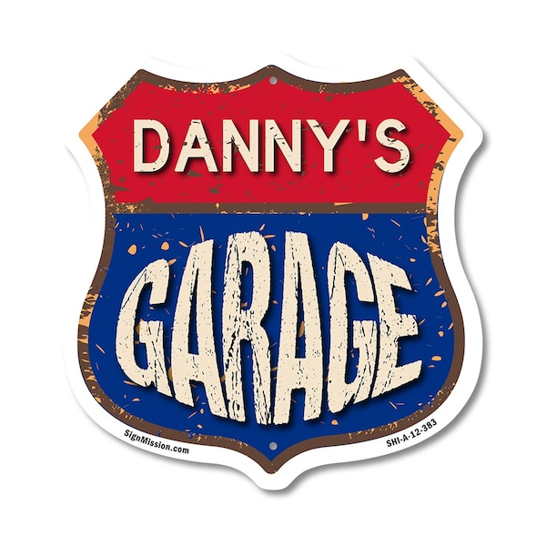 Signmission Danny's Garage, 12 Inch X 12 Inch, Aluminum Metal Sign - SHI-A-12-383-DANNY