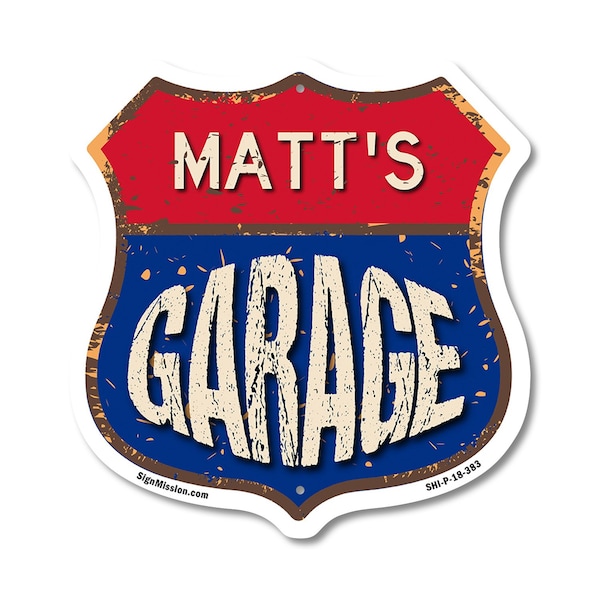 Signmission Matt's Garage, 18 Inch X 18 Inch, Plastic Sign - SHI-P-18-383-MATT