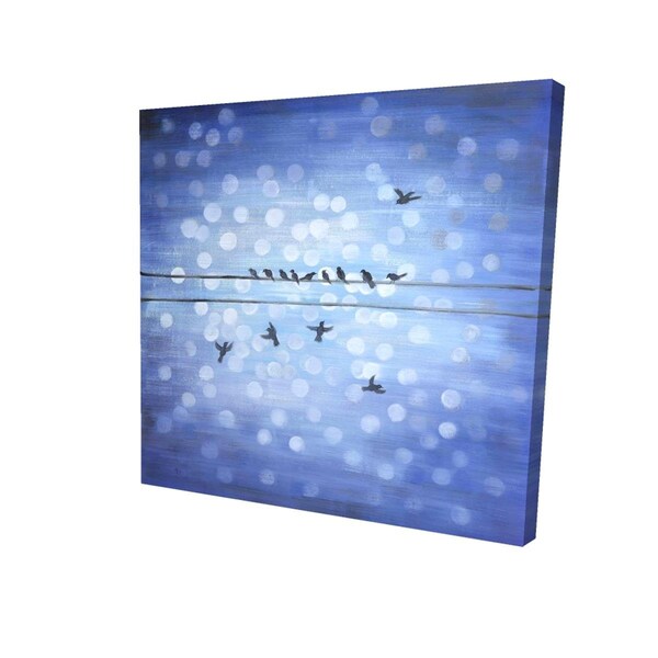 Begin Home Decor 32 x 32 in. Birds on A Wire with A Clear Blue Sky-Print on Canvas - 2080-3232-AN78
