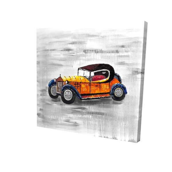 Begin Home Decor 16 x 16 in. Yellow Vintage Car Toy-Print on Canvas - 2080-1616-TR19-1