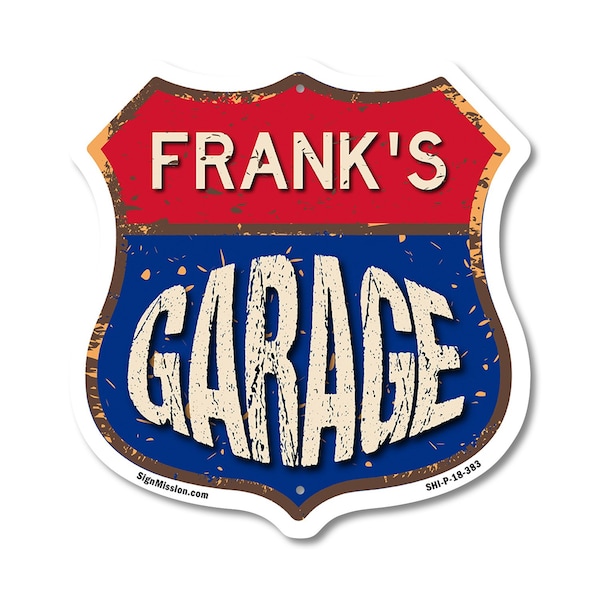 Signmission Frank's Garage, 18 Inch X 18 Inch, Plastic Sign - SHI-P-18-383-FRANK