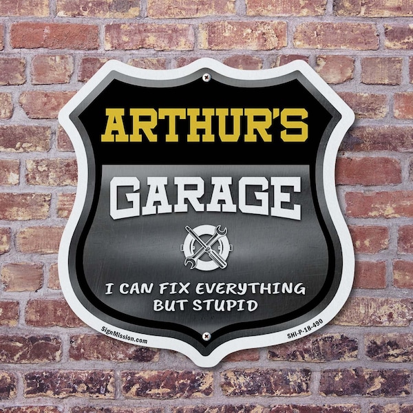 Signmission Arthur's Garage I Can Fix Everything But Stupid, 6 inch X 6 inch, Plastic Sign, 2PK - SHI-P-2PACK-6-490-ARTHUR