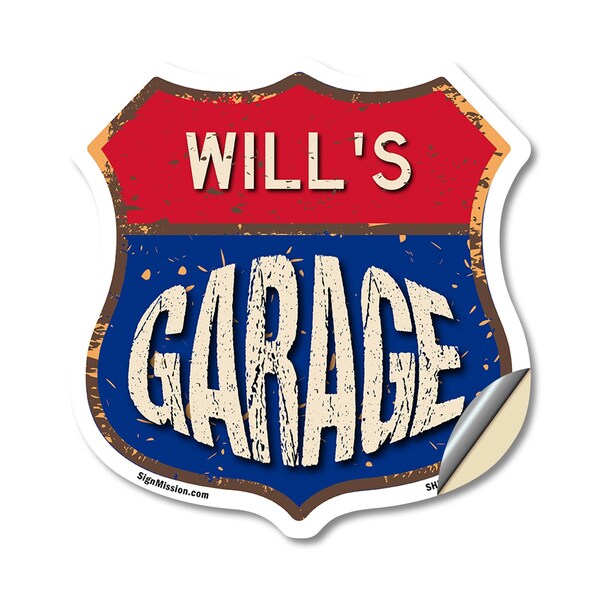 Signmission Will's Garage, 18 Inch X 18 Inch, Vinyl Decal - SHI-D-18-383-WILL