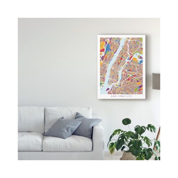 Trademark Fine Art Michael Tompsett 'New York City Street Map Ii' Canvas Art, 35x47 - MT02254-C3547GG