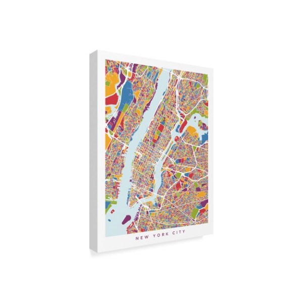 Trademark Fine Art Michael Tompsett 'New York City Street Map Ii' Canvas Art, 35x47 - MT02254-C3547GG
