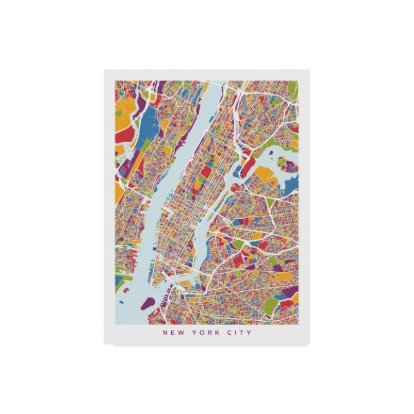 Trademark Fine Art Michael Tompsett 'New York City Street Map Ii' Canvas Art, 35x47 - MT02254-C3547GG