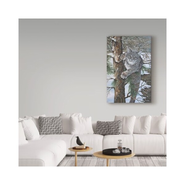 Trademark Fine Art Carol J Rupp 'Bobcat On Tree' Canvas Art, 22x32 - ALI39919-C2232GG
