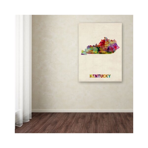 Trademark Fine Art Michael Tompsett 'Kentucky Map' Canvas Art, 18x24 - MT0324-C1824GG