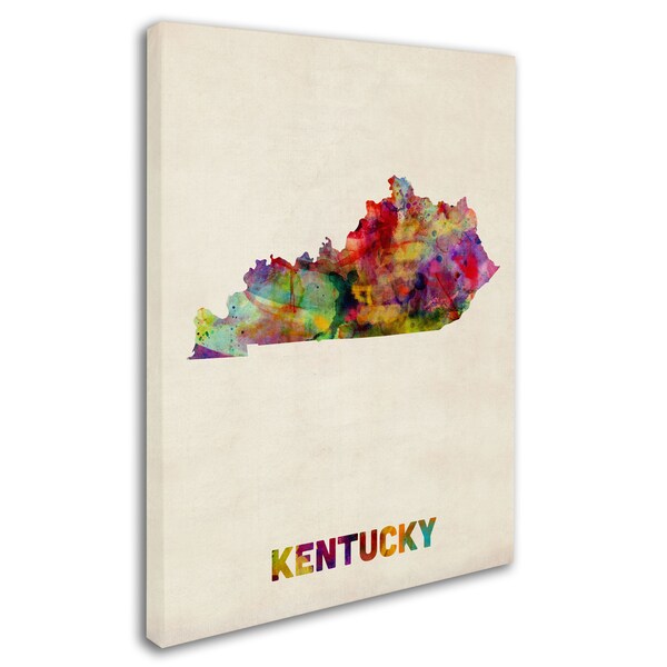 Trademark Fine Art Michael Tompsett 'Kentucky Map' Canvas Art, 18x24 - MT0324-C1824GG