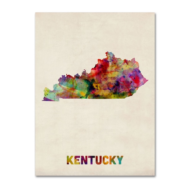 Trademark Fine Art Michael Tompsett 'Kentucky Map' Canvas Art, 18x24 - MT0324-C1824GG