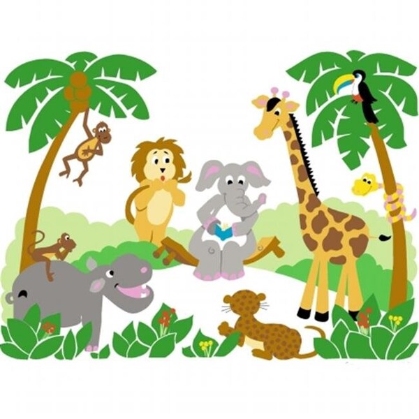 Elephants On The Wall Elephants on the Wall E 5-1151 Large Jungle Story - Paint It Yourself - 51151