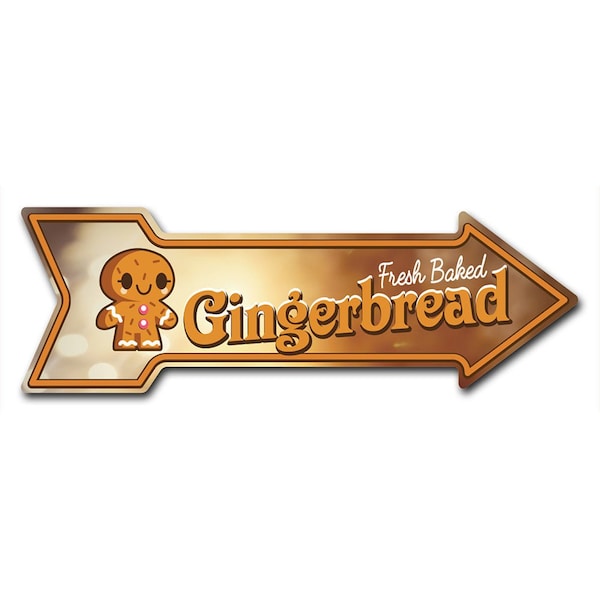 Signmission Gingerbread Arrow Decal Funny Home Decor 24in Wide - D-A-8-999846