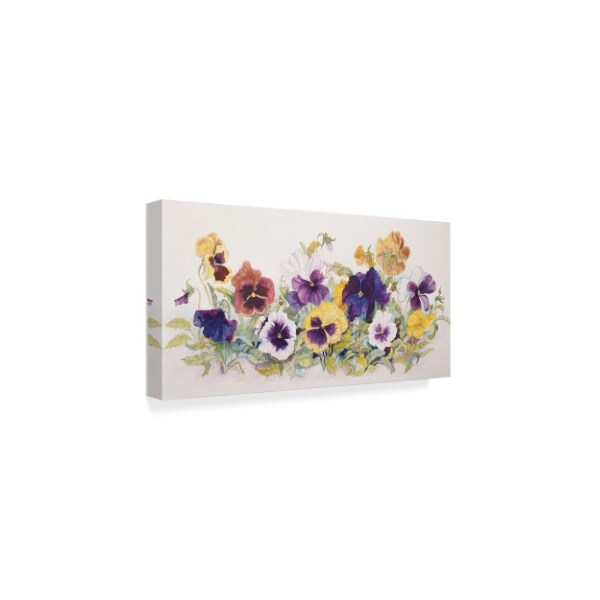 Trademark Fine Art Joanne Porter 'Pansies Faces' Canvas Art, 12x24 - ALI30420-C1224GG