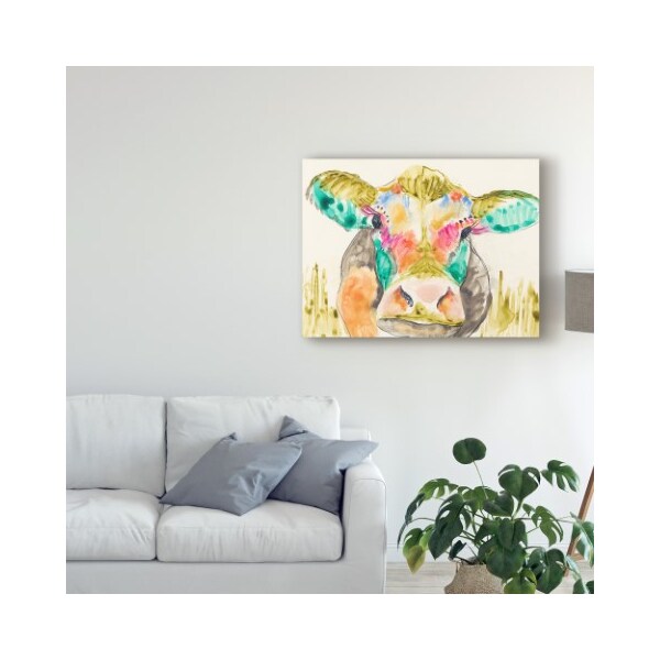 Trademark Fine Art Jennifer Goldberger 'Hifi Cow I' Canvas Art, 24x32 - WAG05666-C2432GG