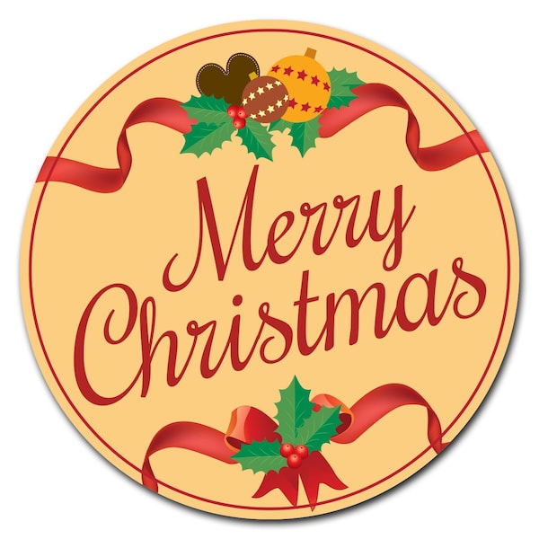 Signmission Merry Christmas Circle Rigid Plastic Sign - P-8-CIR-MERRY CHRISTMAS 2