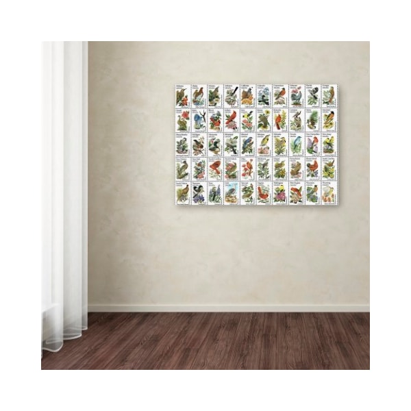 Trademark Fine Art Vintage Apple Collection '50 Birds' Canvas Art, 24x32 - ALI6252-C2432GG
