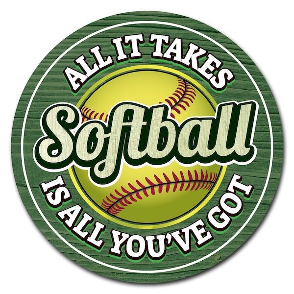 Signmission Softball Circle Vinyl Laminated Decal - D-12-CIR-SOFTBALL