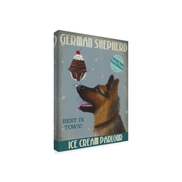 Trademark Fine Art Fab Funky 'German Shepherd Ice Cream' Canvas Art, 24x32 - WAG00597-C2432GG