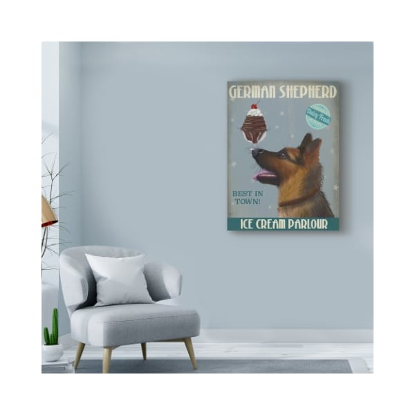 Trademark Fine Art Fab Funky 'German Shepherd Ice Cream' Canvas Art, 24x32 - WAG00597-C2432GG