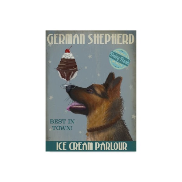 Trademark Fine Art Fab Funky 'German Shepherd Ice Cream' Canvas Art, 24x32 - WAG00597-C2432GG