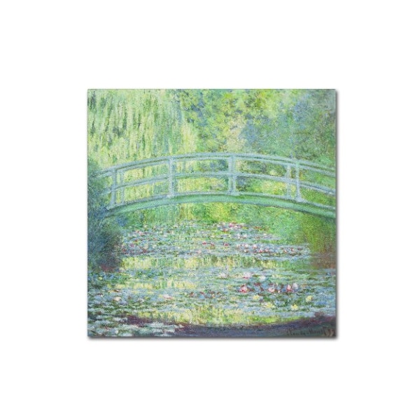 Trademark Fine Art Claude Monet 'Waterlily Pond-The Bridge II' Canvas Art, 18x18 - BL0523-C1818GG