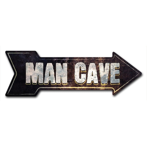 Signmission Man Cave Arrow Decal Funny Home Decor 18in Wide - D-A-999755