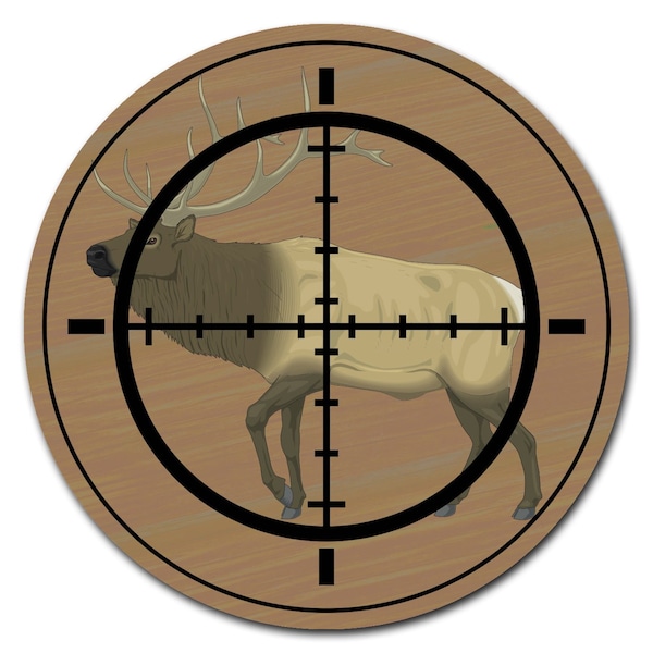 Signmission Elk Hunter Circle Vinyl Laminated Decal - D-36-CIR-ELK HUNTER