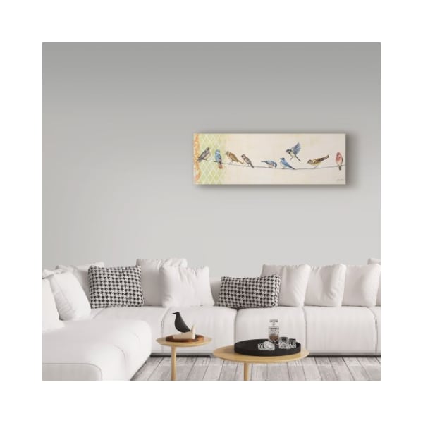 Trademark Fine Art Jean Plout 'Birds On Wire' Canvas Art, 6x19 - ALI29921-C619GG
